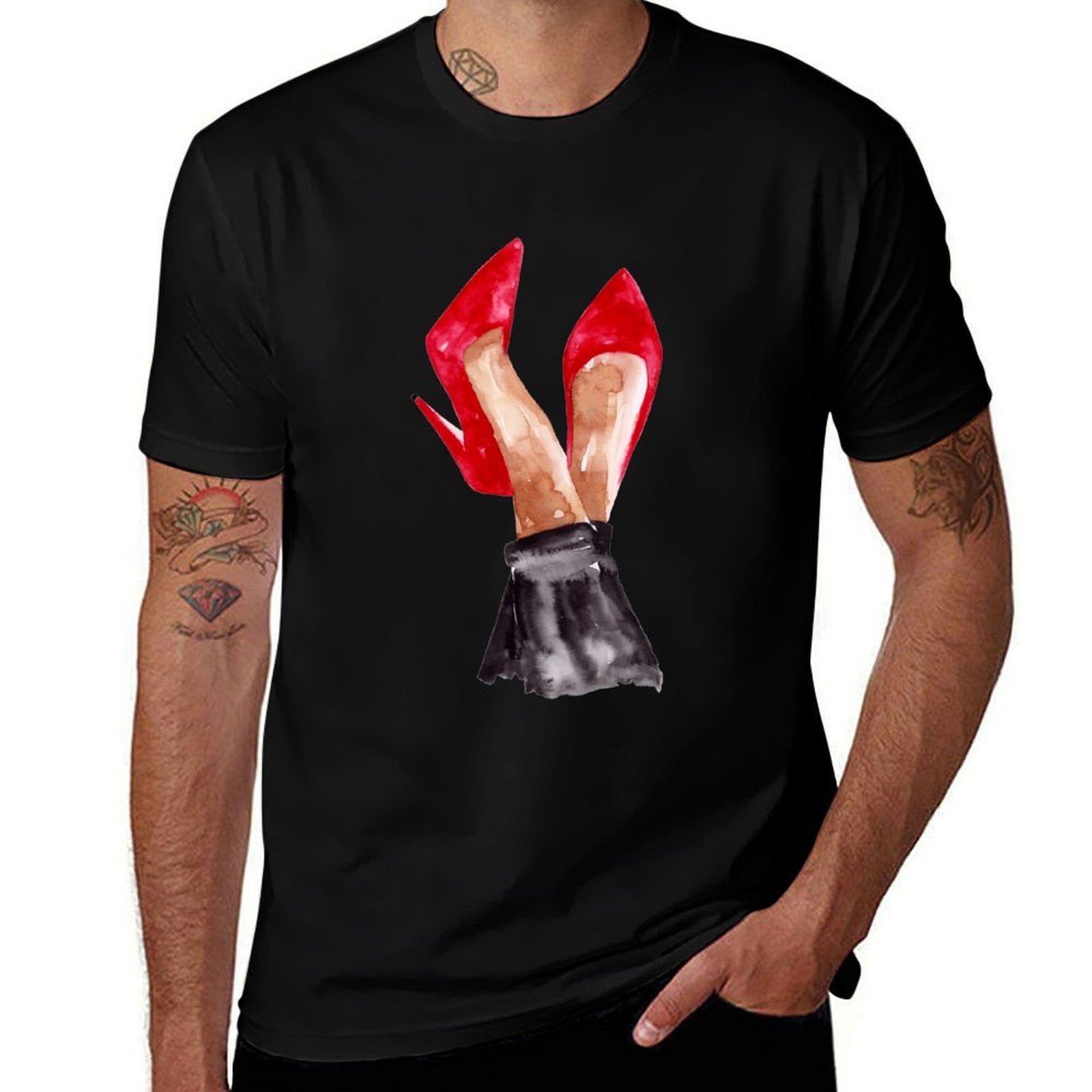 T-Shirt con Illustrazione ad A - Men Shoes Illustration recensione e prezzo